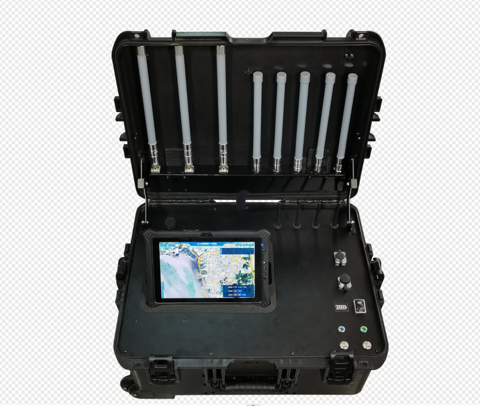 휴대용 UAV 탐지 및 제어 통합 박스 전체 범위 휴대용 드론 방해기 및 탐지 스테이션